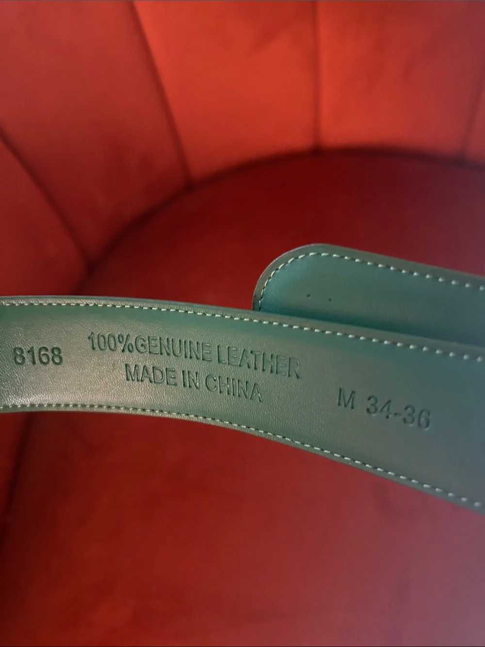 Green Leather Dress Belt with Matching Buckle